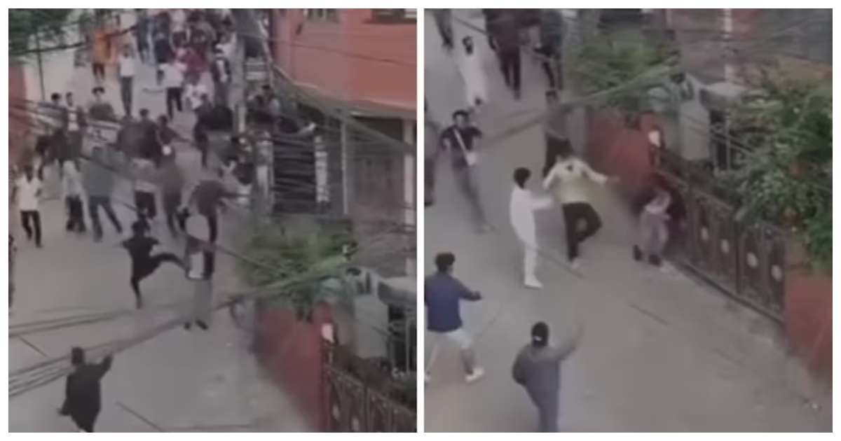 অর্থমন্ত্রীর ওপর হামলা করছেন বিক্ষোভকারীরা। ছবি: ইন্ডিয়া টুডে